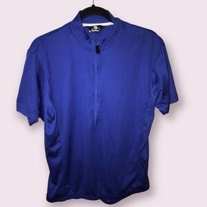 𝅺BELLWETHER Womens Royal Blue Short Sleeve Cycling Jersey Size Large